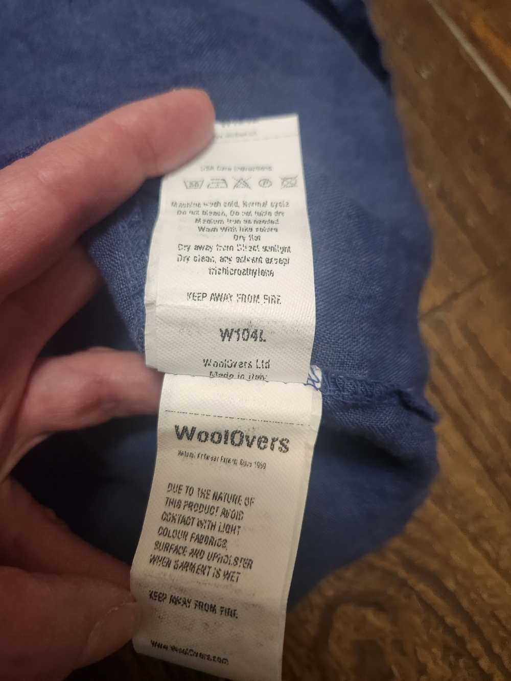 WoolOvers 100% Linen Relaxed Tunic Pocket Dress Blue Size 8 EUC - Picture 8 of 10